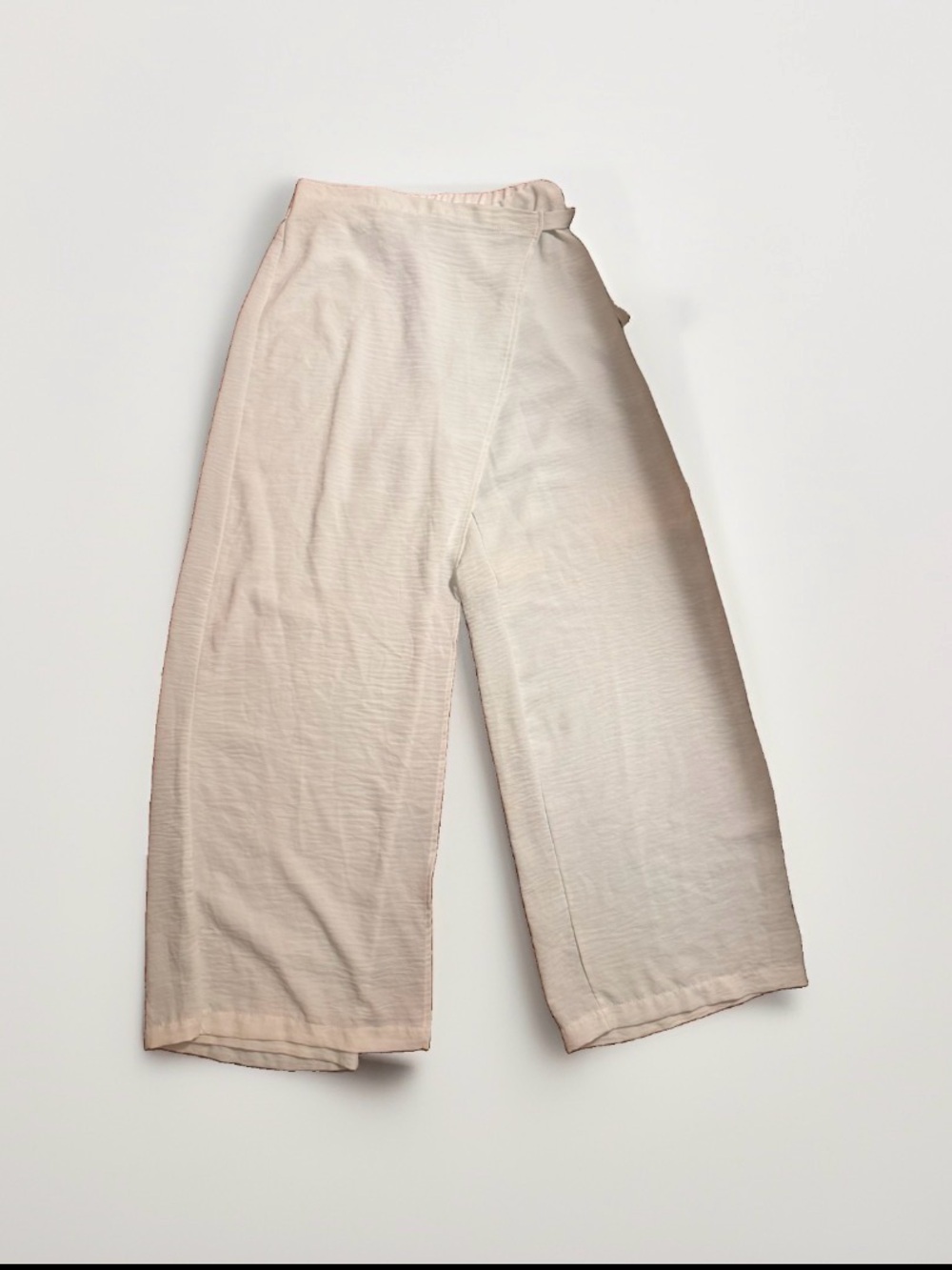 Zara White Wrap Wide-Leg Trousers